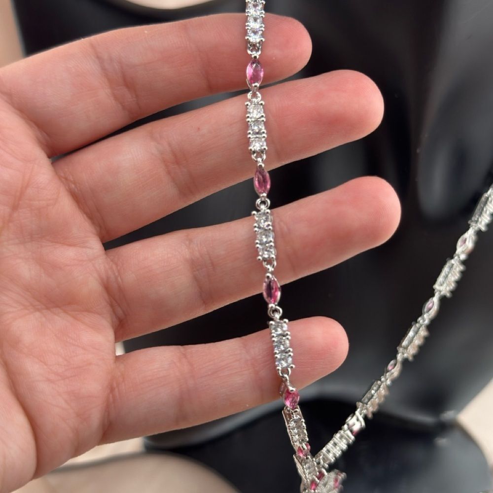 Exquisite Luxury- Ruby & CZ Necklace Set – Elegant Statement Jewelry - Picture 9 of 9